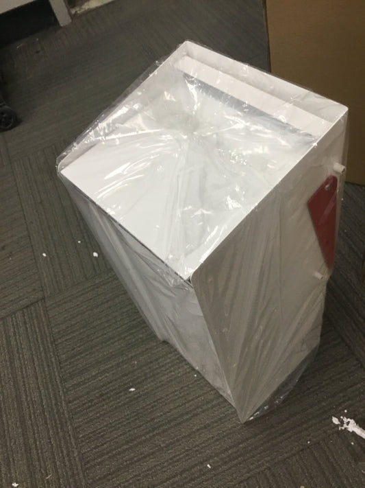 Clearance #202 White Regular Size Post-Mounted Mailbox, Contemporary Design #HC101