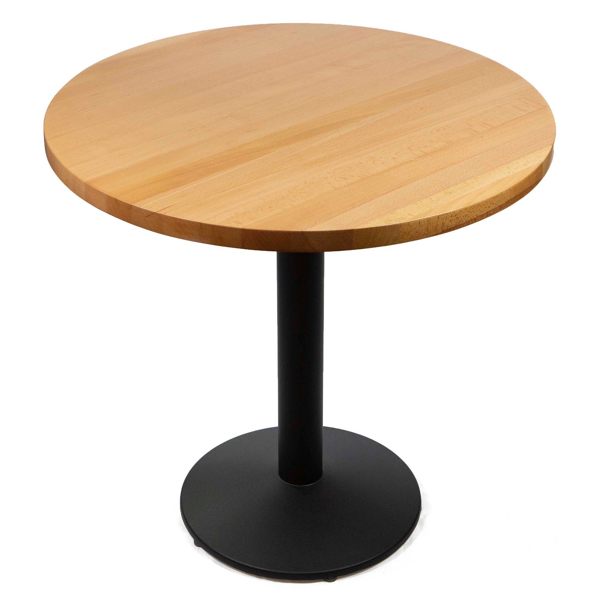 30" round solid European beech restaurant cafe table