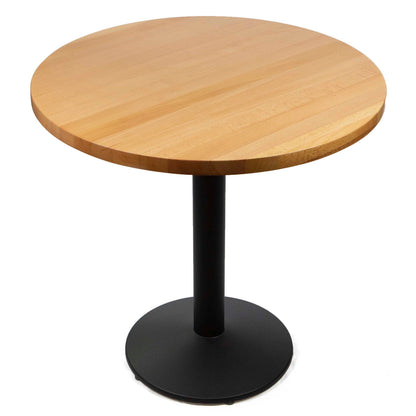 30" round solid European beech restaurant cafe table
