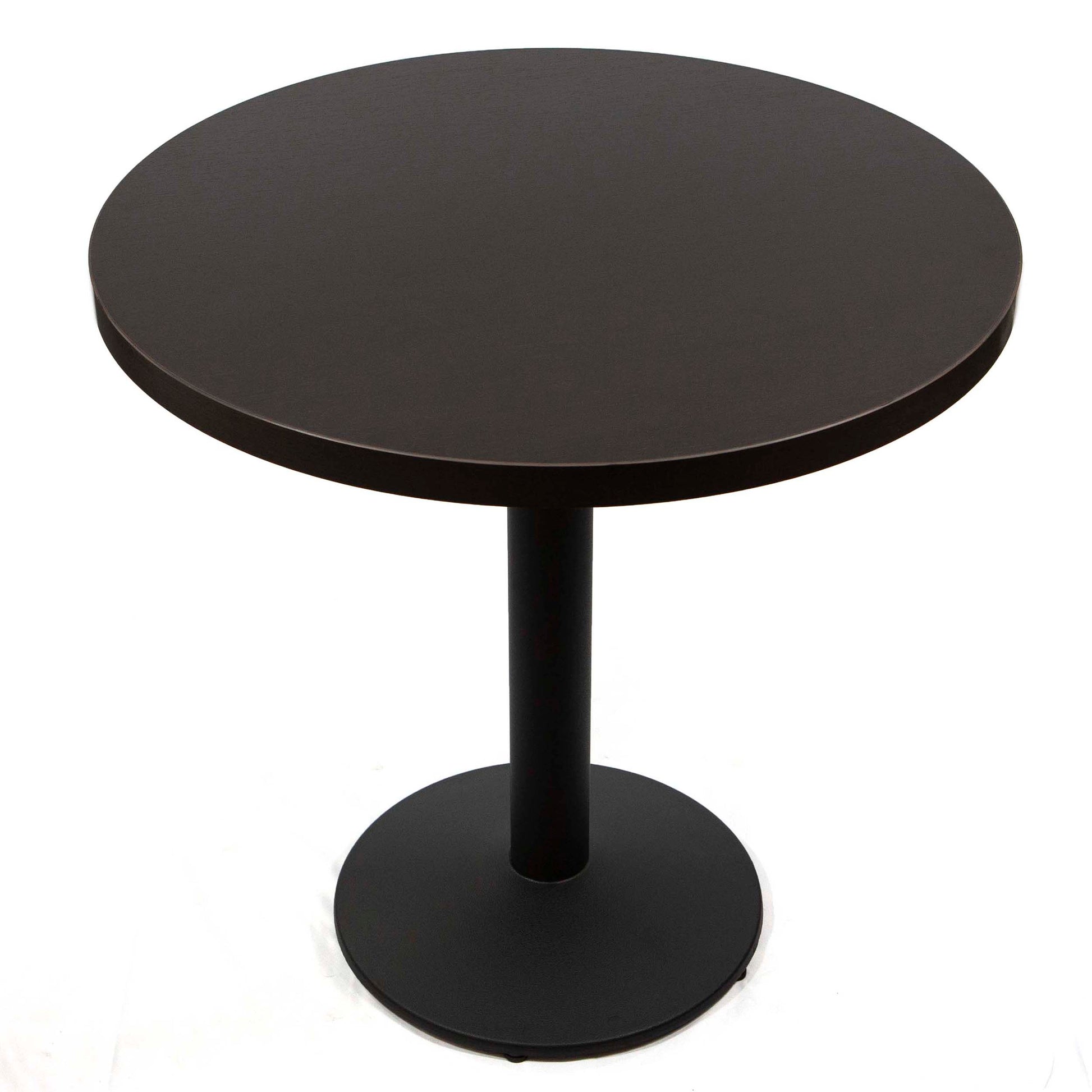 black round melamine board cafe tables