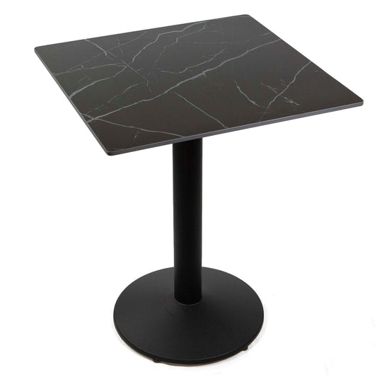 24" x 24" black sintered stone restaurant cafe table