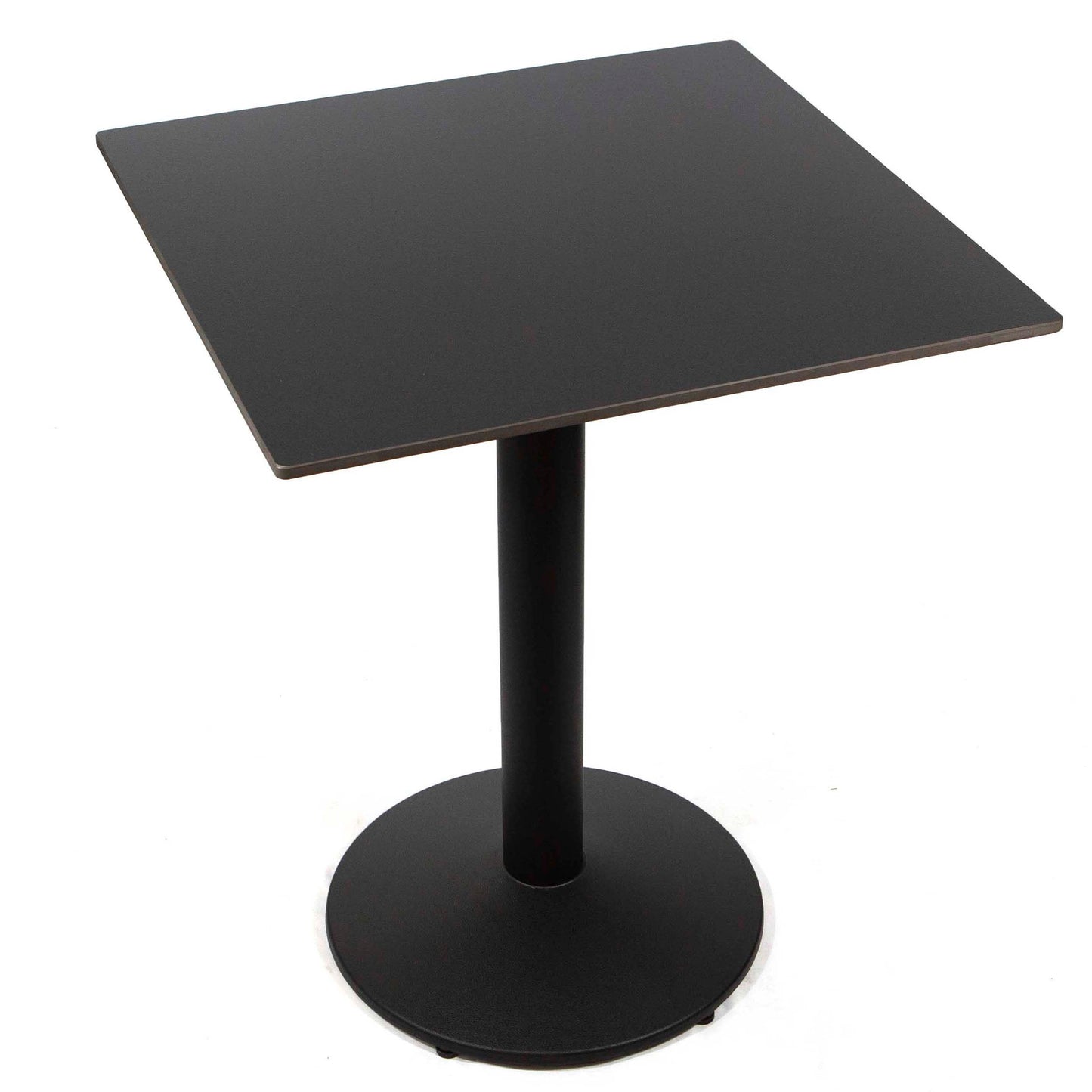 24" x 24" black square sintered stone restaurant cafe table