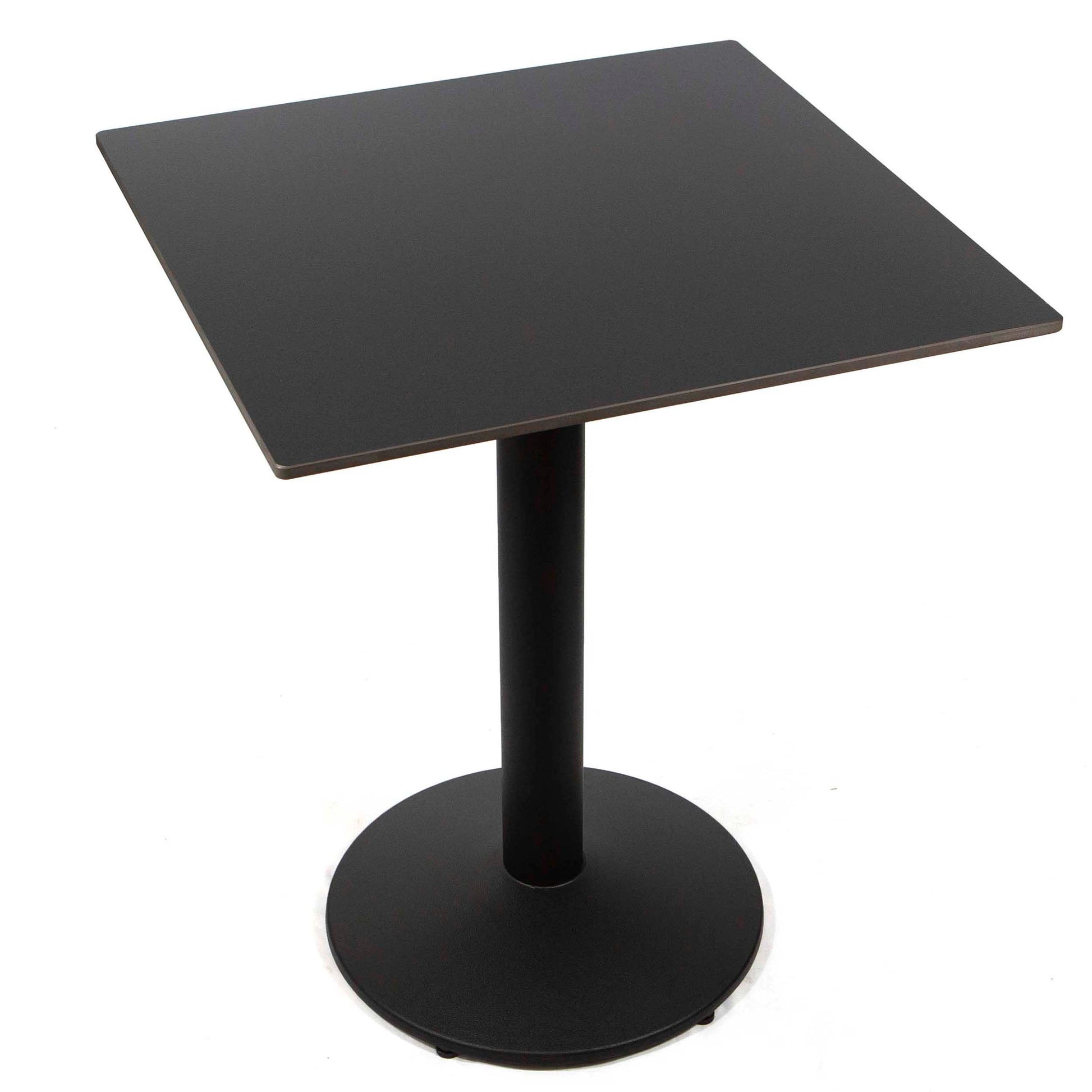 24" x 24" black square sintered stone restaurant cafe table
