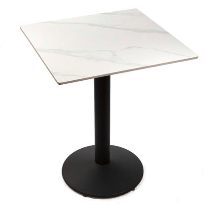 24" x 24" white sintered stone restaurant cafe table