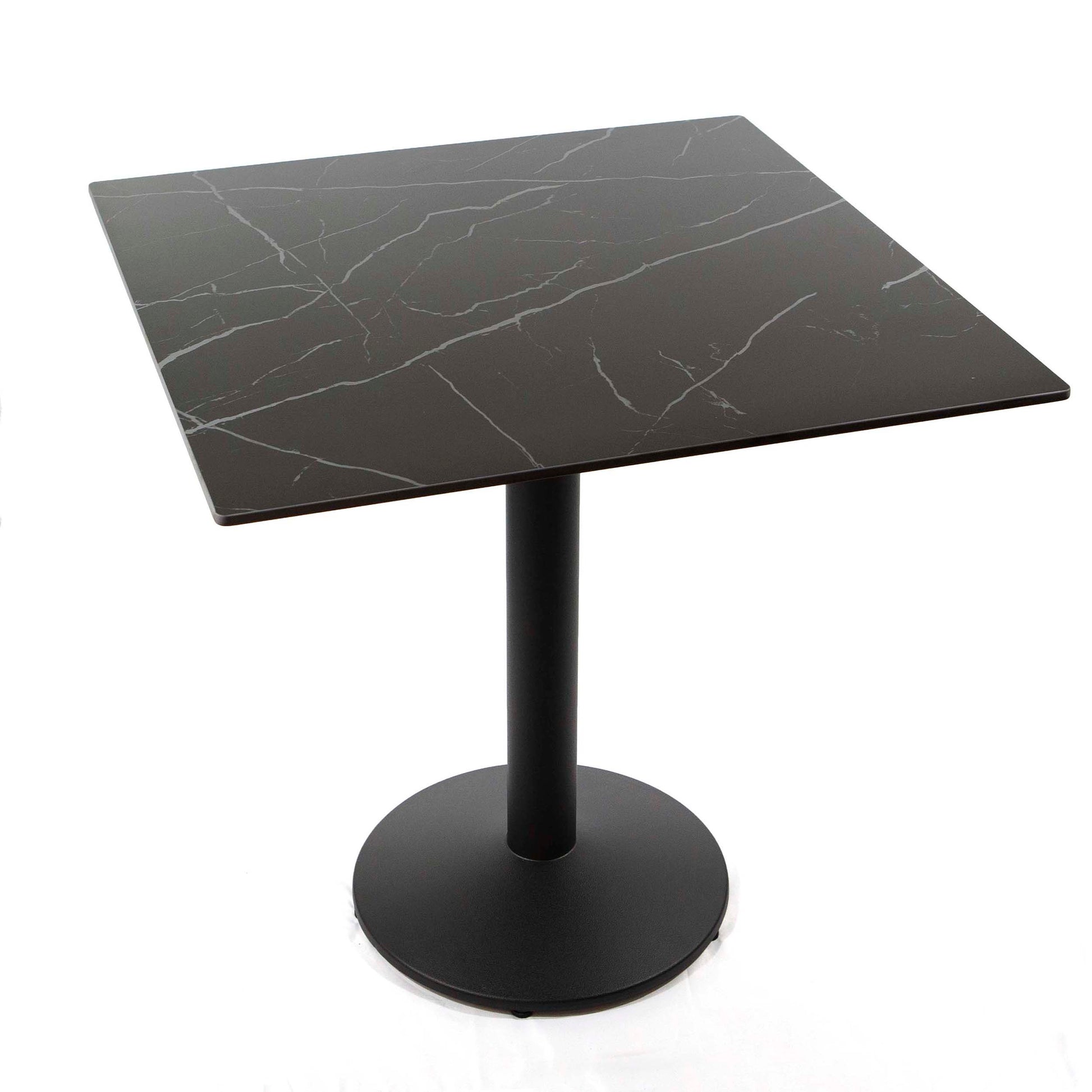 30 x 30" black sintered stone cafe table