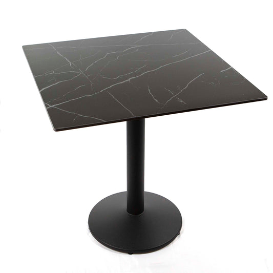 30 x 30" black sintered stone cafe table