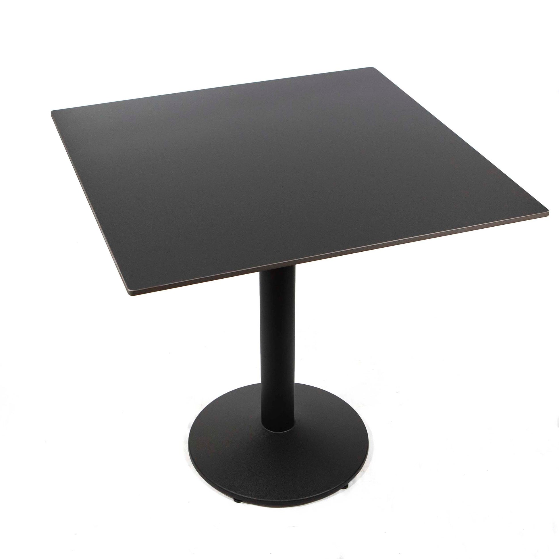 30" square black sintered stone restaurant table
