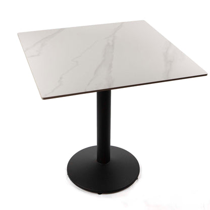 30 x 30" white sintered stone cafe table