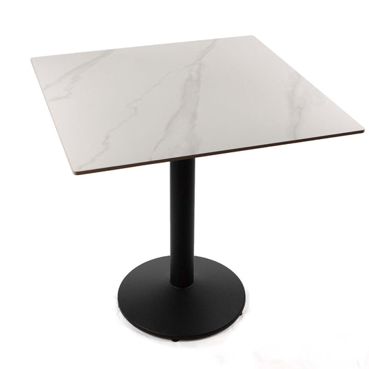 30 x 30" white sintered stone cafe table