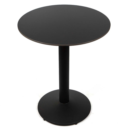 24" round black sintered stone cafe bistro table