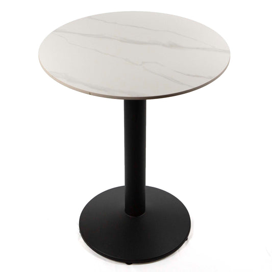 round white sintered stone cafe table