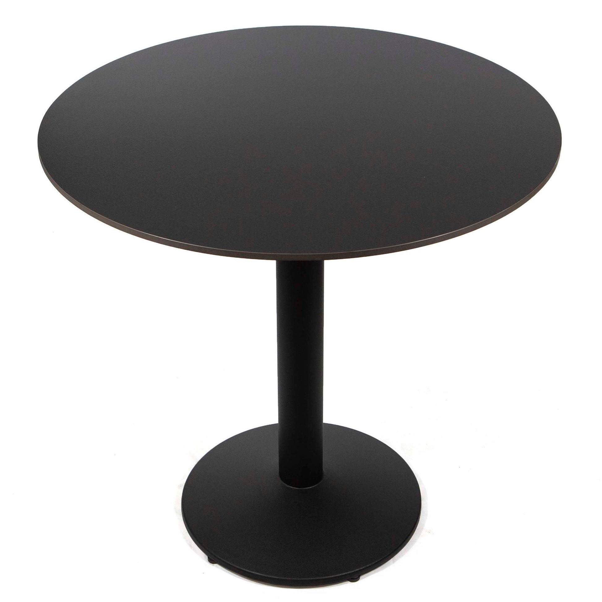 30" round black sintered stone bistro cafe table