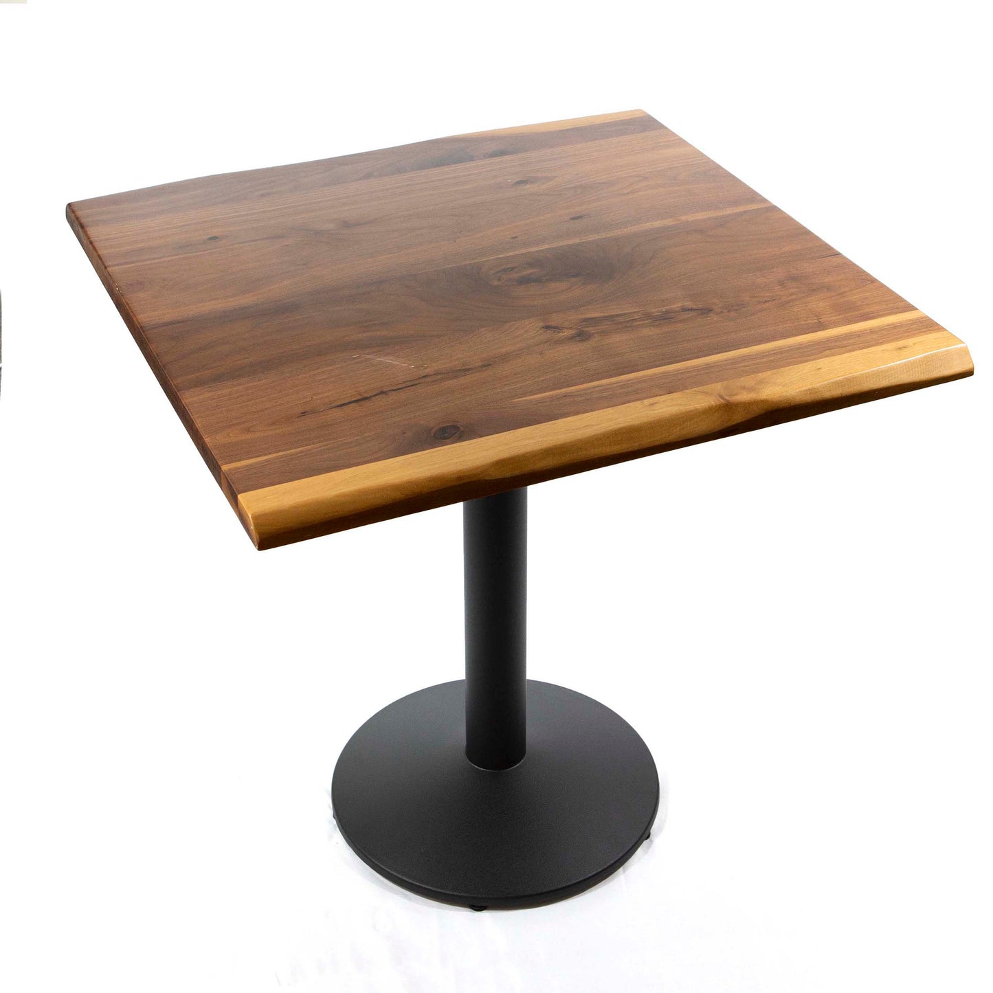 30 x 30" solid black walnut restaurant cafe table