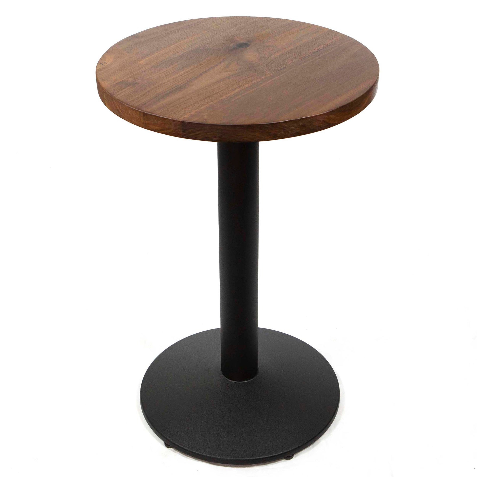 19" round black walnut cafe bistro tables