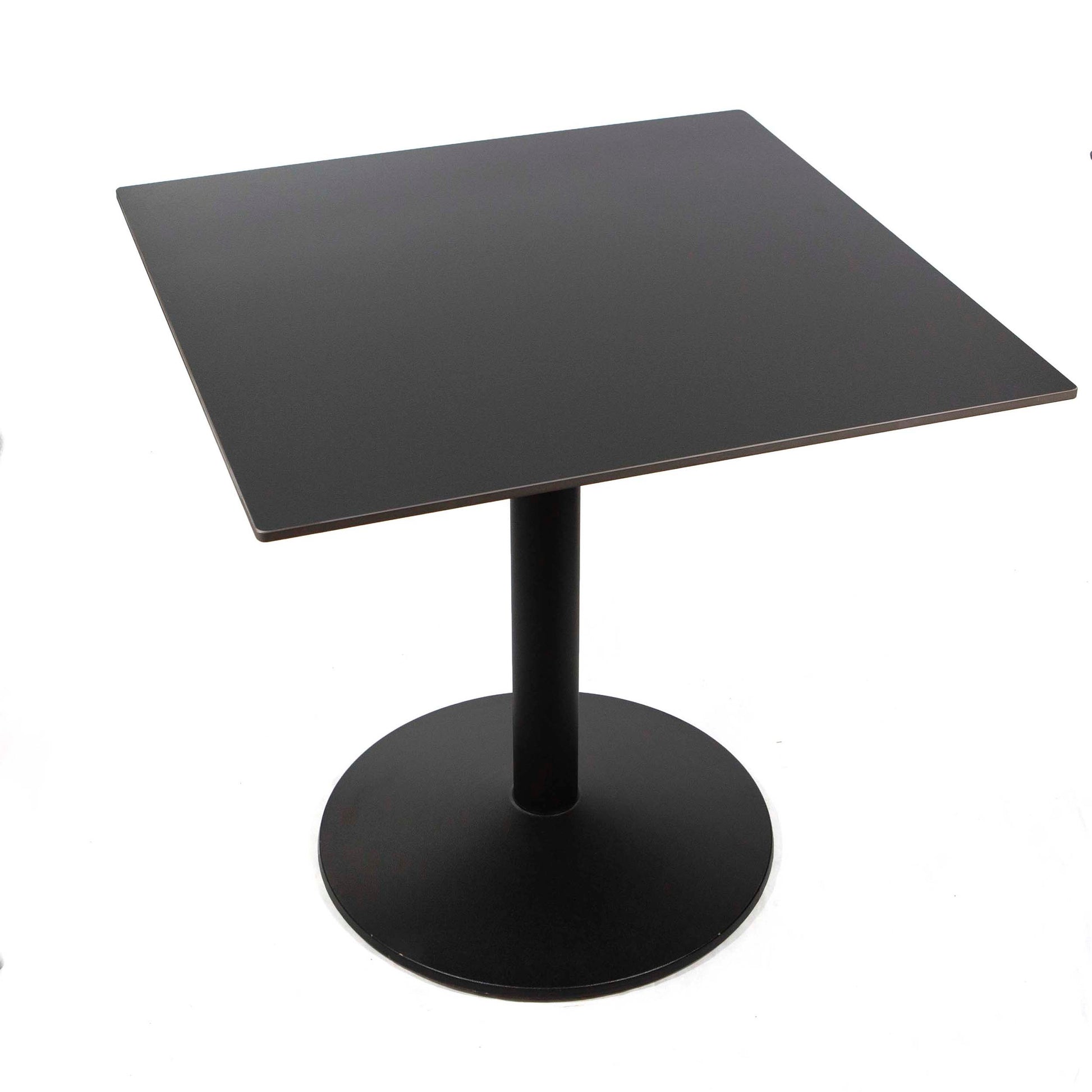 30" square black sintered stone restaurant table
