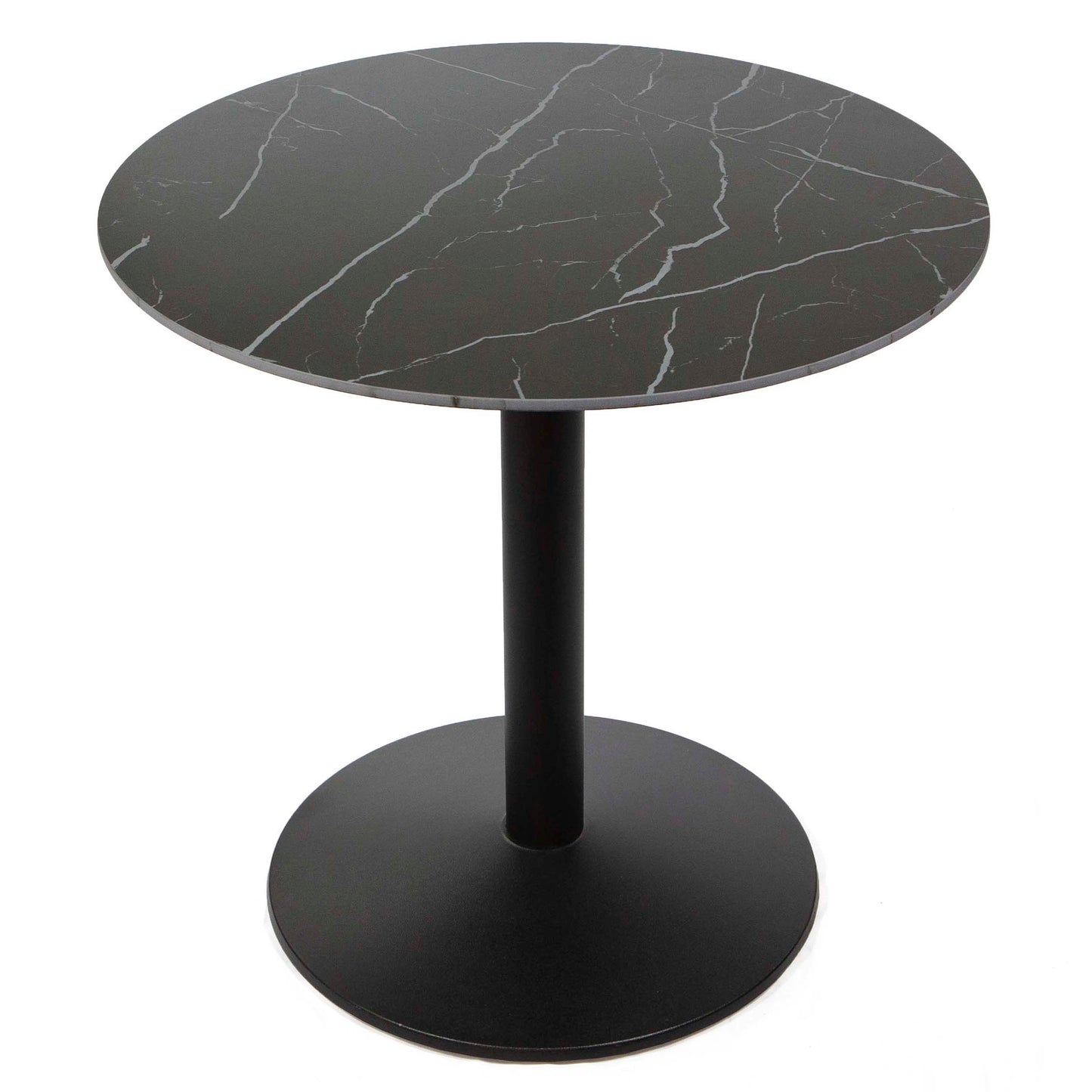 30" round black sintered stone bistro cafe table