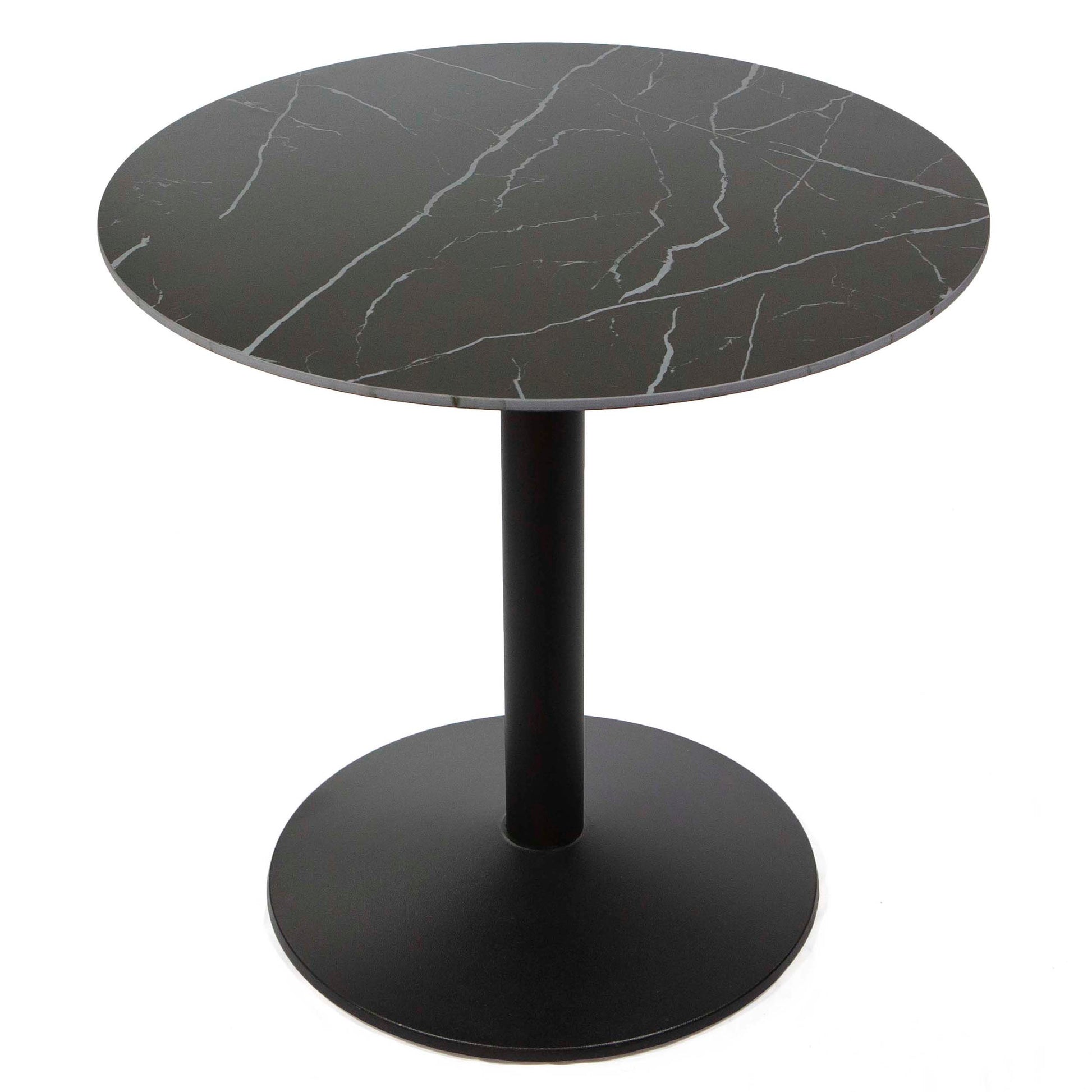30" round black sintered stone bistro cafe table