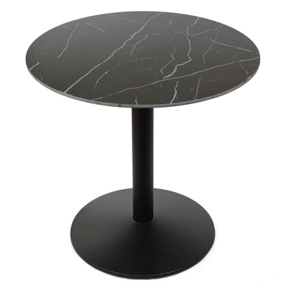 30" round black sintered stone bistro cafe table