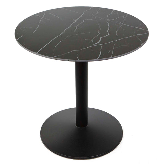 30" round black sintered stone bistro cafe table