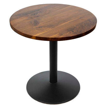 30" round solid black walnut restaurant bistro cafe table