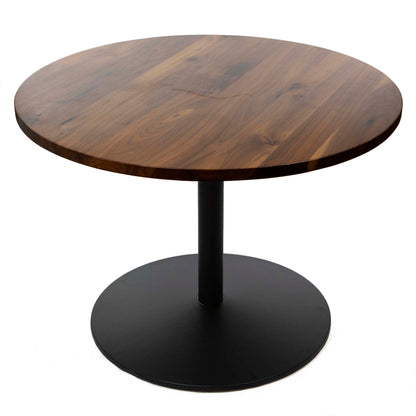 42" round black walnut restaurant table