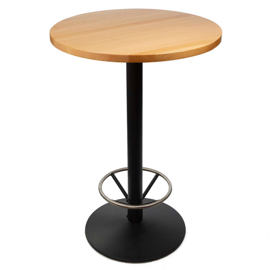 30" round solid European beech wood bar height bistro table