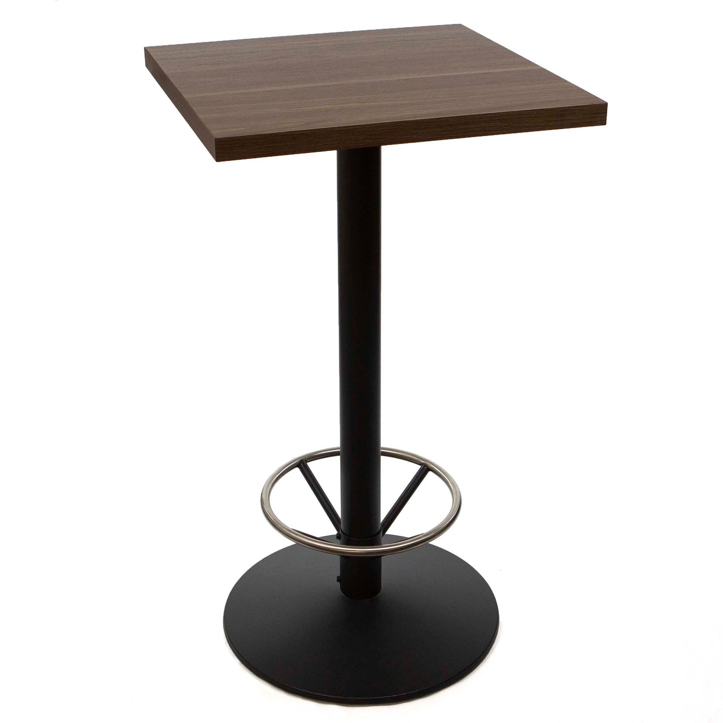 24" x 24" melamine board bar height cafe table with foot rest