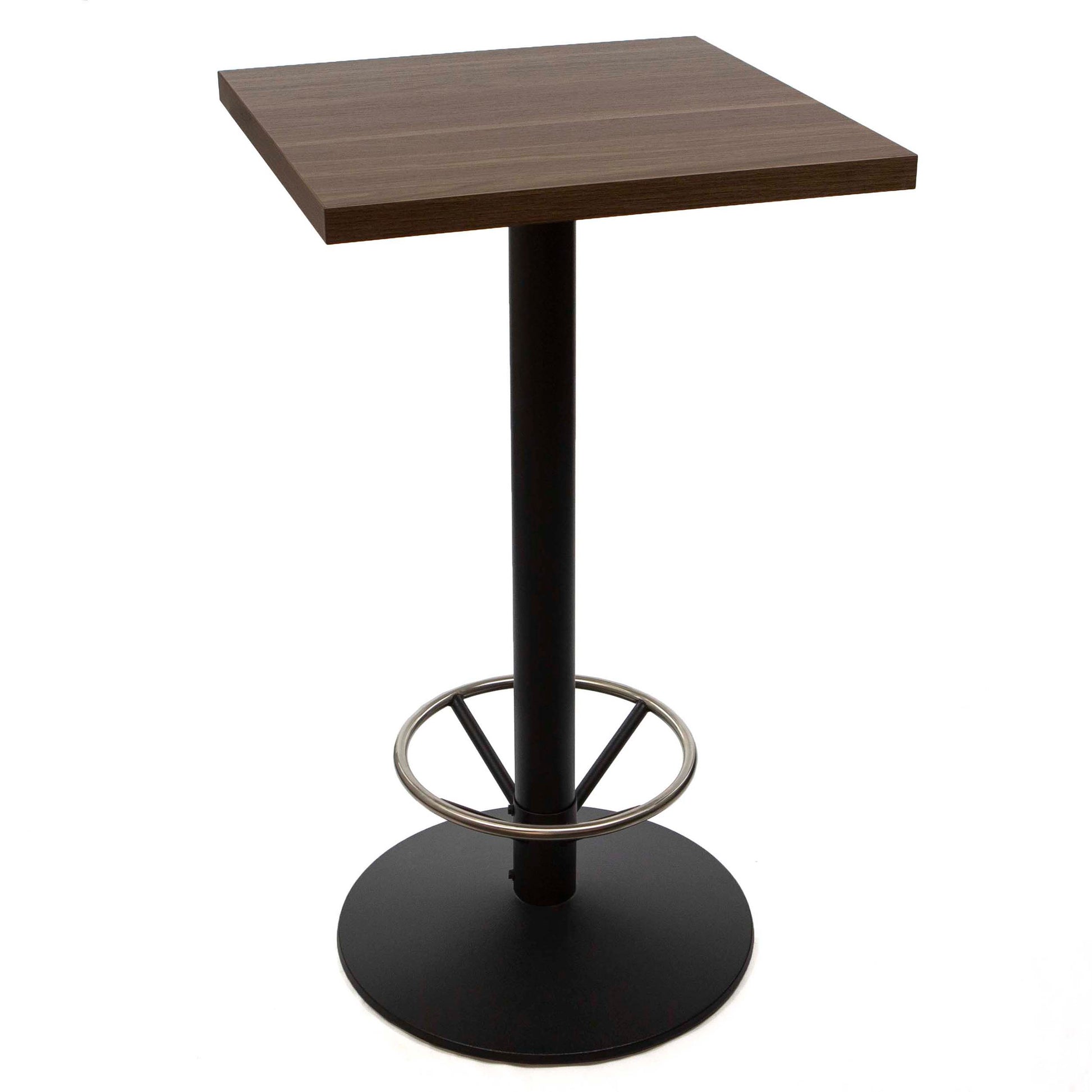 24" x 24" melamine board bar height cafe table with foot rest