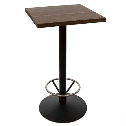 24" x 24" melamine board bar height cafe table with foot rest