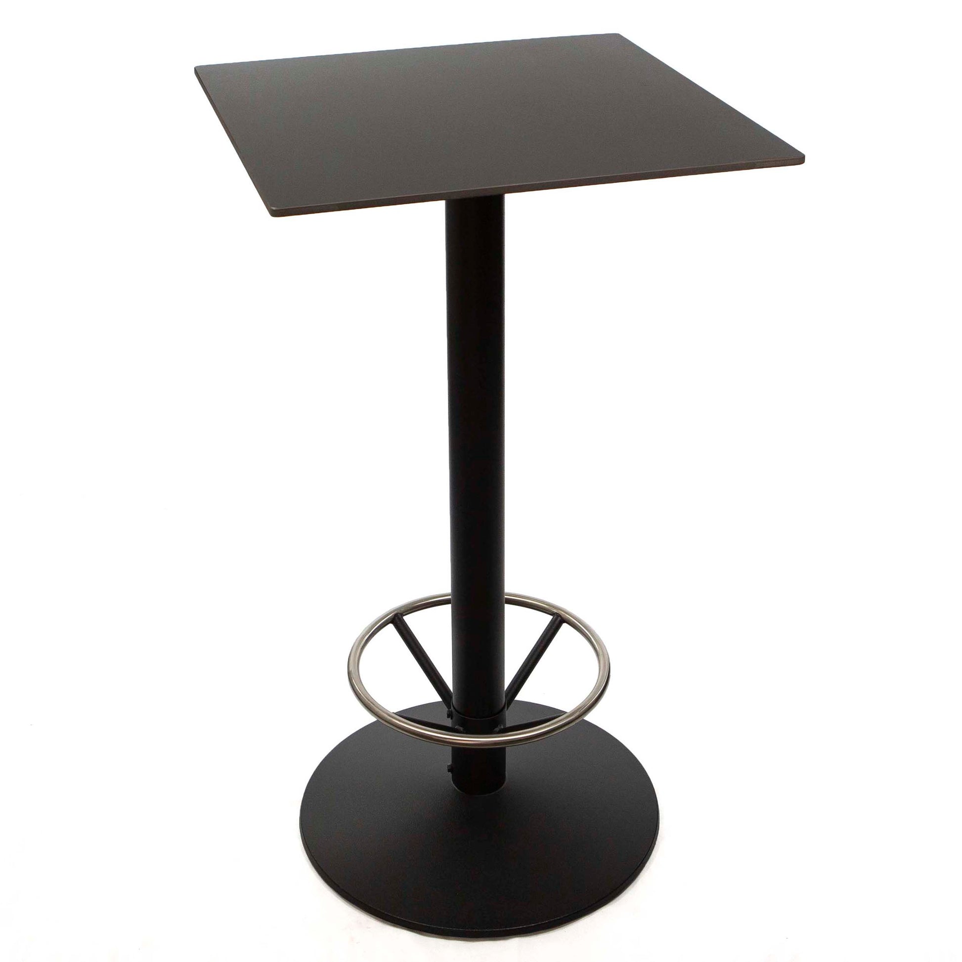 square pure black sintered stone high top tables