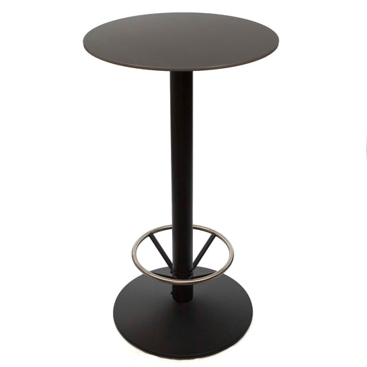 24" round pure black sintered stone bar height bistro table