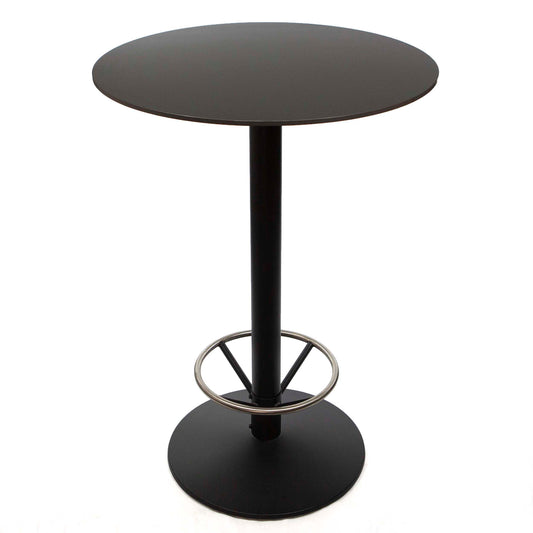 30" round black sintered stone bar height bistro table