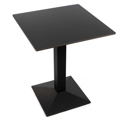 24" x 24" pure black square sintered stone restaurant cafe table