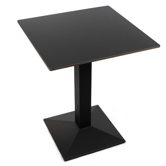24" x 24" pure black square sintered stone restaurant cafe table
