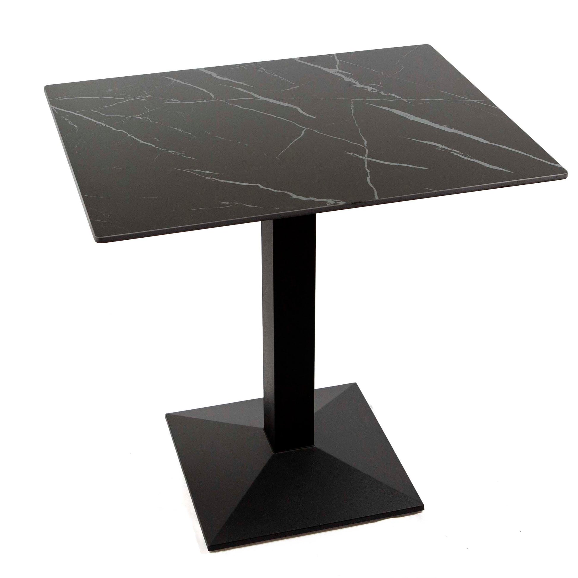24"x30" black sintered stone cafe table