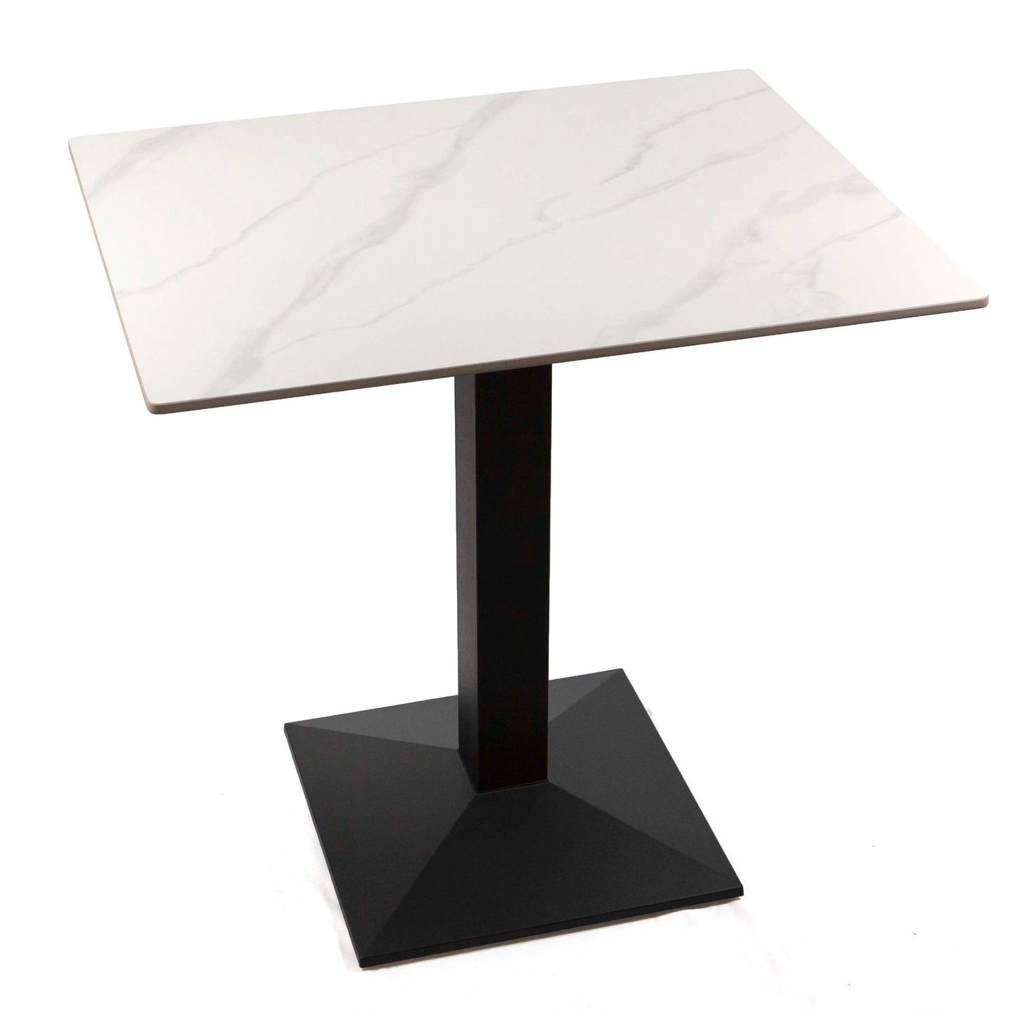 24"x30" white sintered stone cafe table