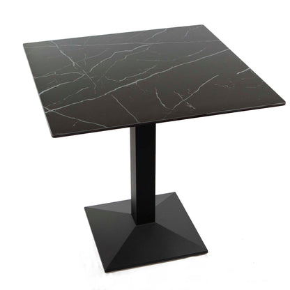 30" x 30" black sintered stone cafe table