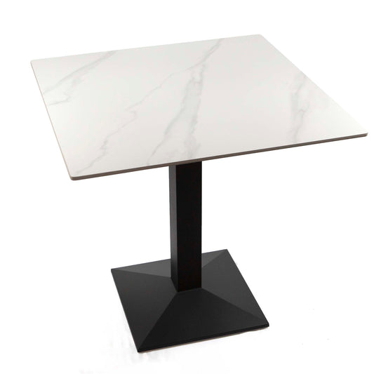30"x30" white sintered stone cafe table