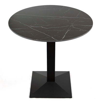 30" round black sintered stone cafe table