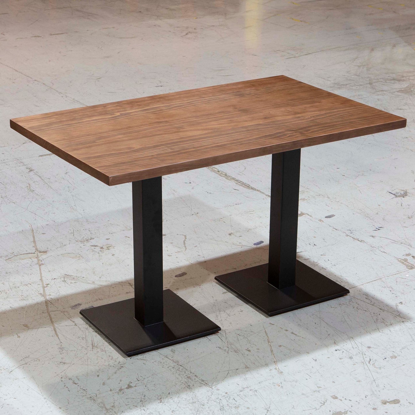 dark walnut color, solid pine wood restaurant tables