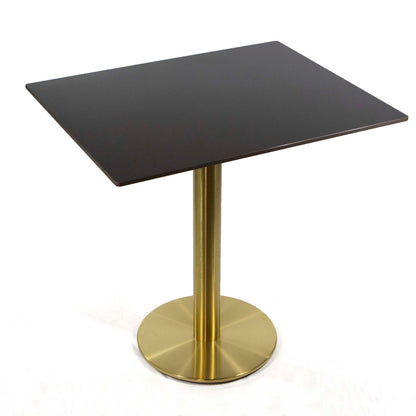 black sintered stone restaurant tables, with gold color base