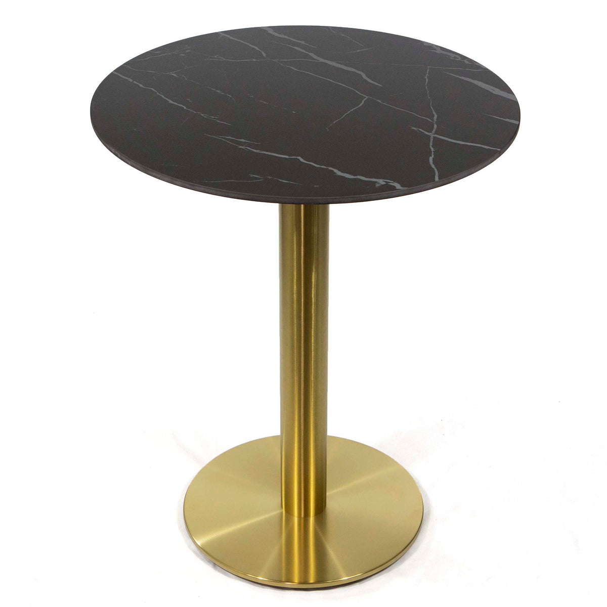 black round sintered stone cafe tables