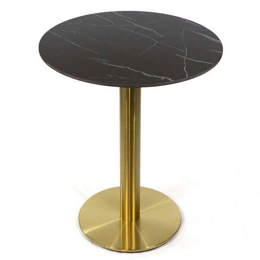 black round sintered stone cafe tables