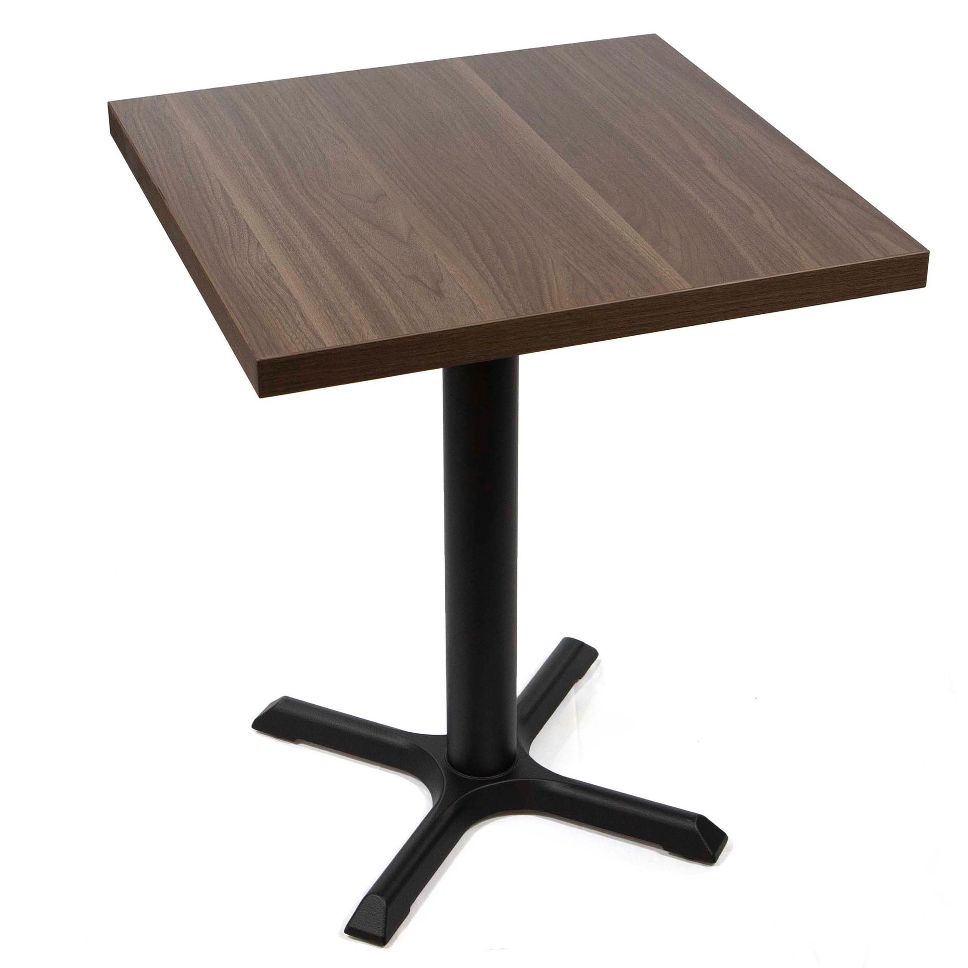 square walnut color melamine board restaurant cafe table