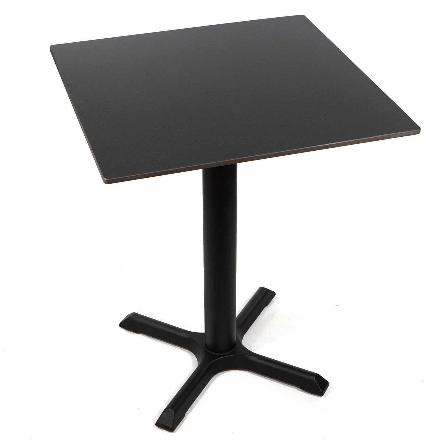 24" square black sintered stone restaurant cafe table