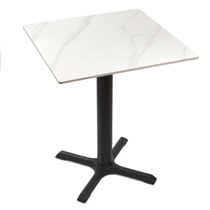 24" x 24" white sintered stone restaurant cafe table