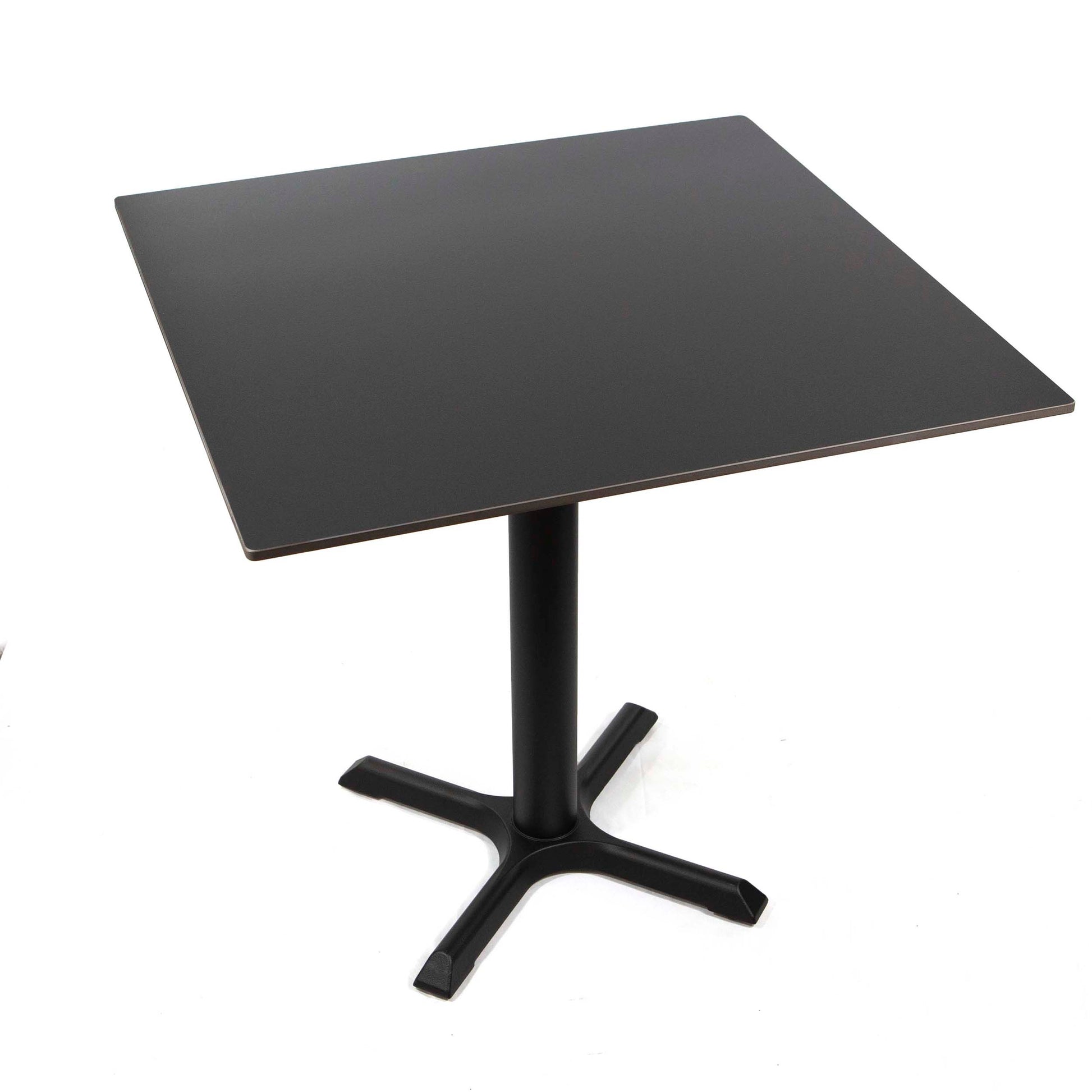 30" square black sintered stone restaurant table