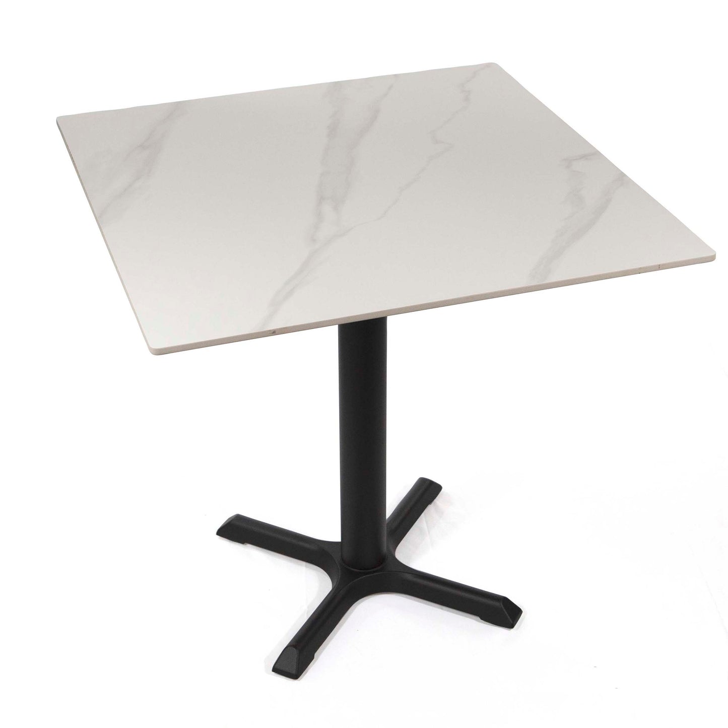 30 x 30" white sintered stone restaurant cafe table