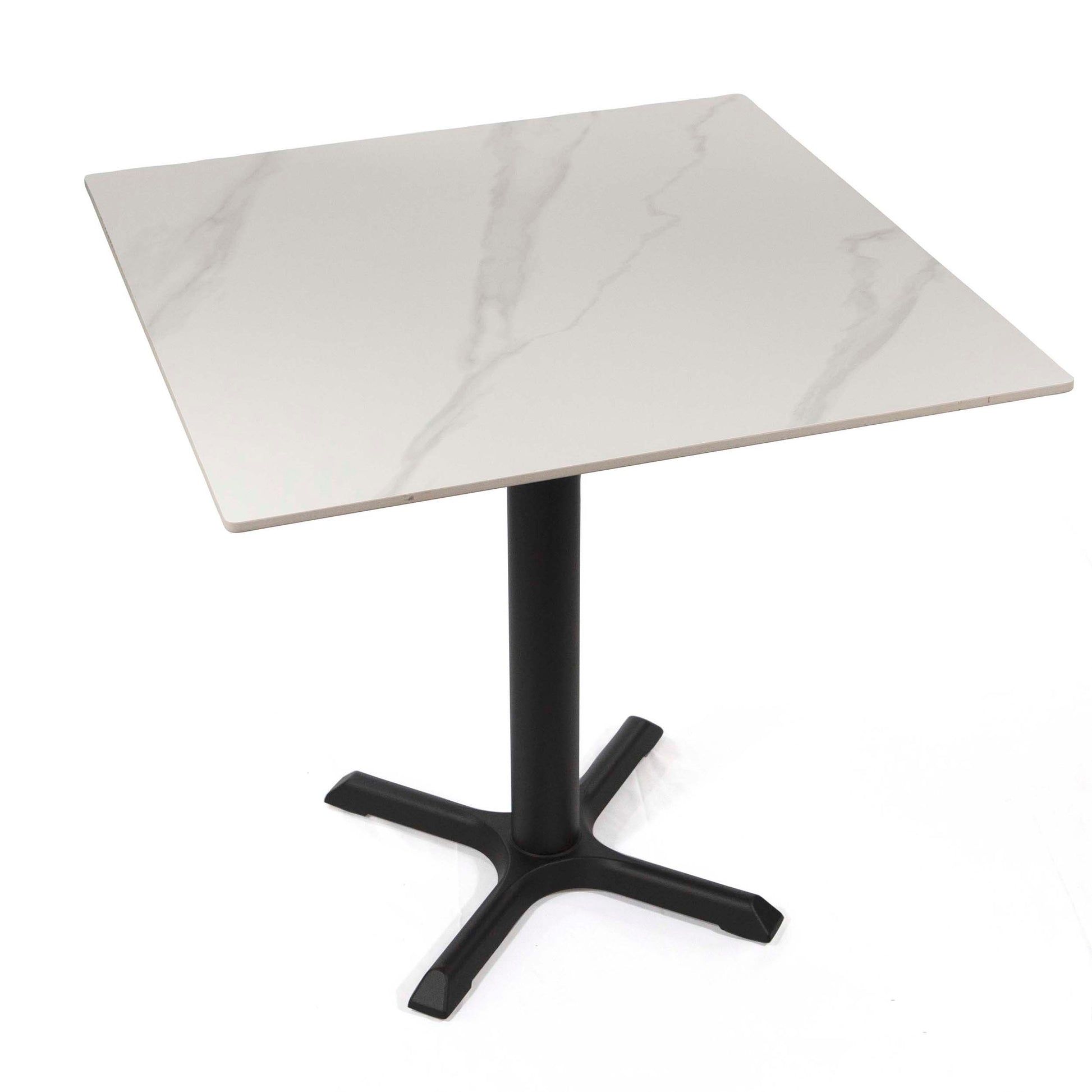 30 x 30" white sintered stone restaurant cafe table