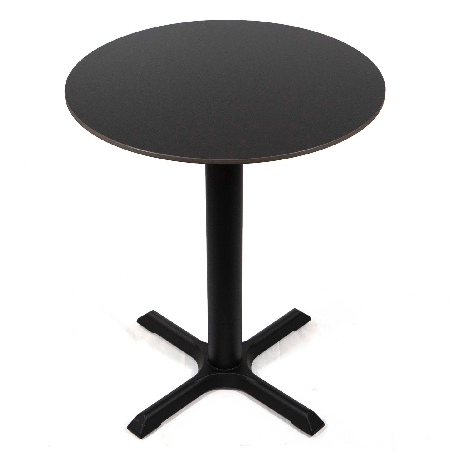 24" round black sintered stone cafe bistro table